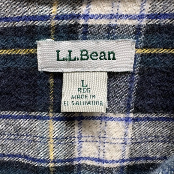 L.L. Bean women’s Casual Plaid Shirt - Navy and Green - Picture 3 of 5